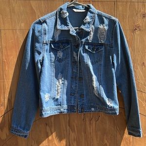 Ripped Denim Jean Jacket